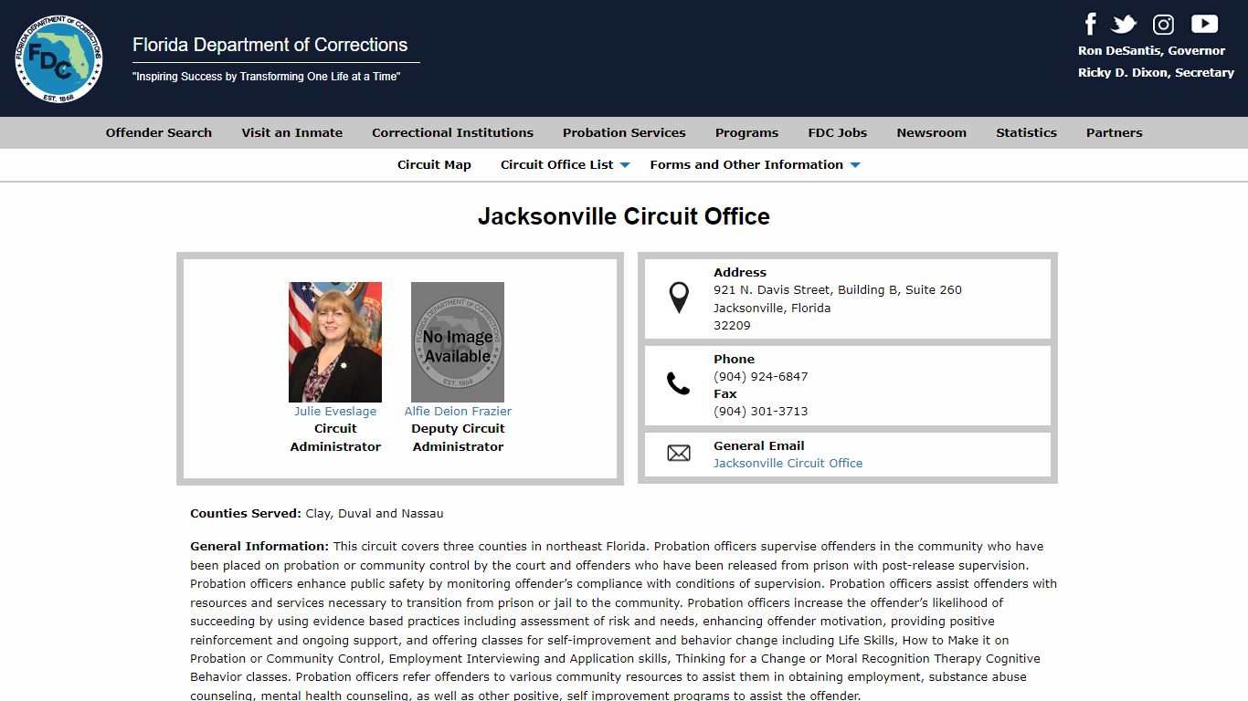 Jacksonville Circuit Office -- Florida Department of Corrections